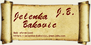 Jelenka Baković vizit kartica